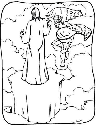 Temptation Of Jesus  Coloring Page